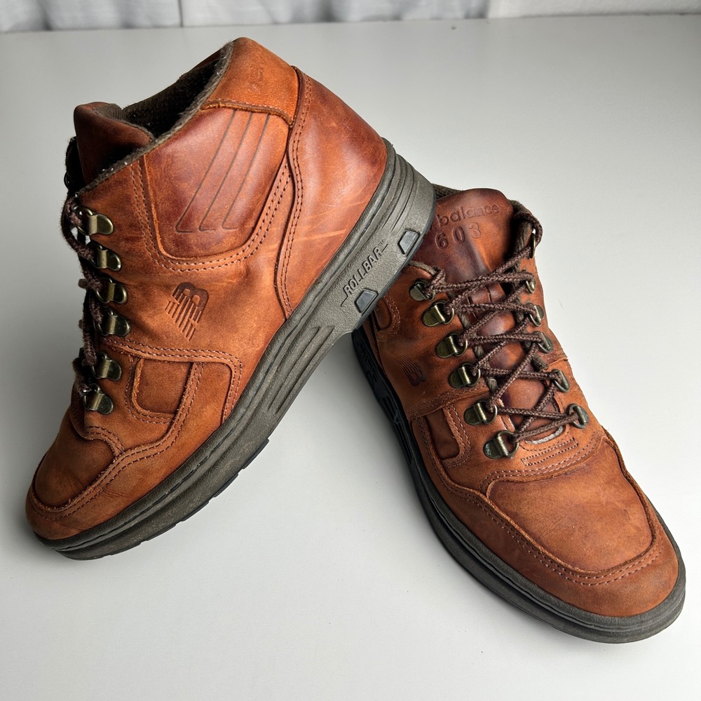 New Balance 603 Vintage American Classics Leather Hiking Boots Brown Womens 7